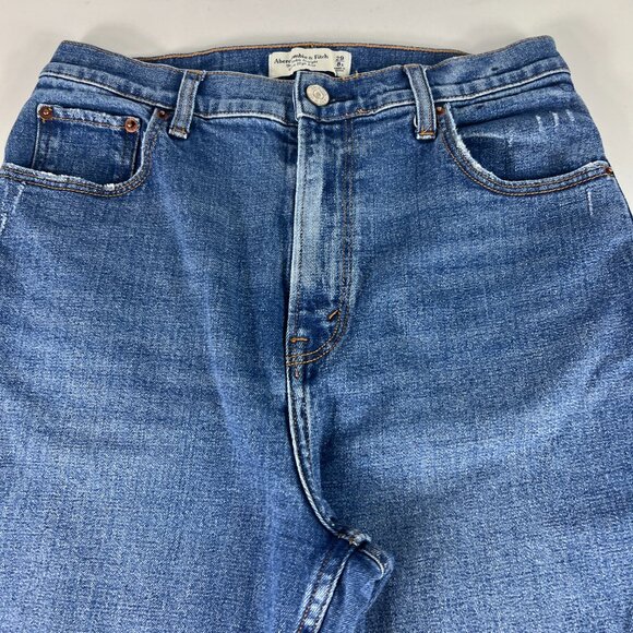 Abercrombie Fitch Jean Women 28x25* High Rise Ankle Straight Blue Denim Tag 29 S - Picture 4 of 16